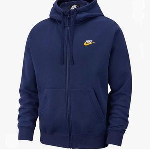 Nike Men Sportswear Blue M Cotton Zip Hoodie